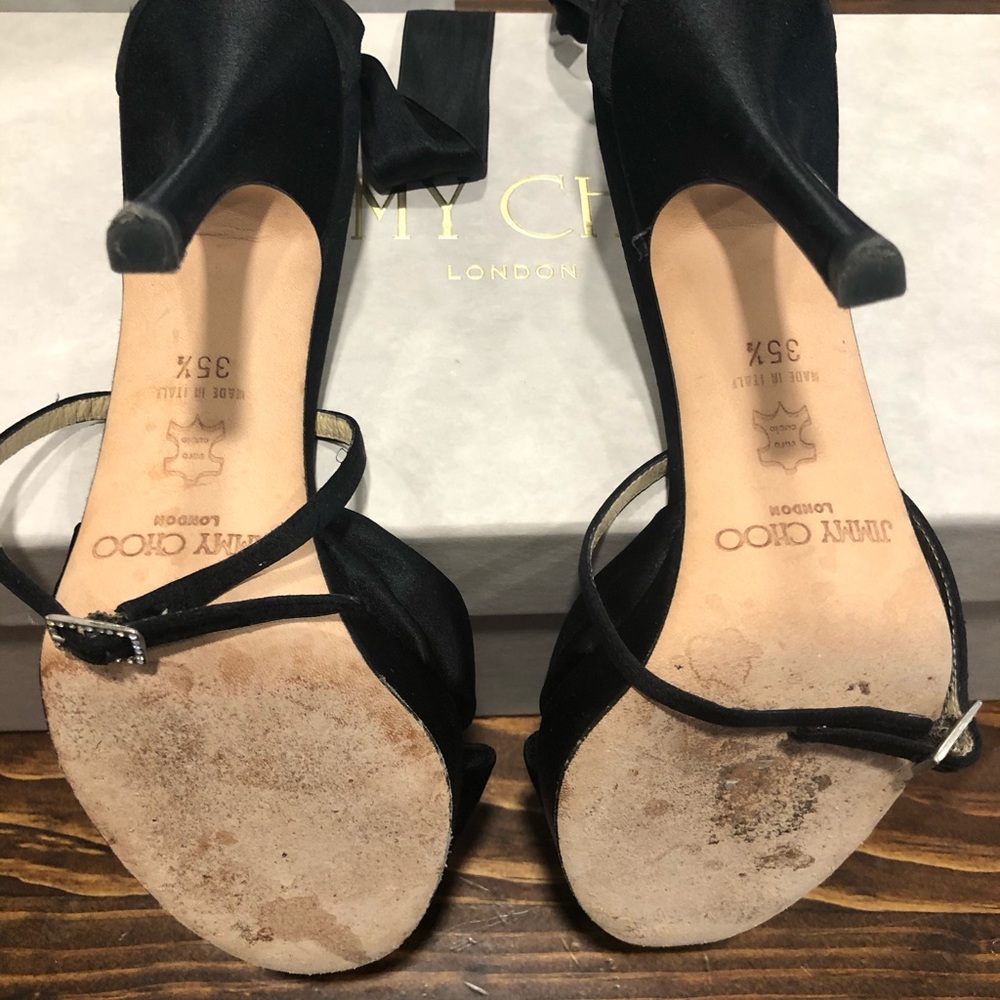 Jimmy Choo Macy Satin Heels - Picture 4 of 7